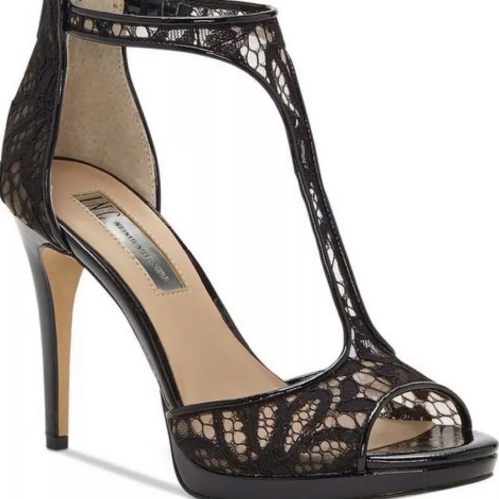 INC International Concepts Womens Size 5  T Strap Black Heels